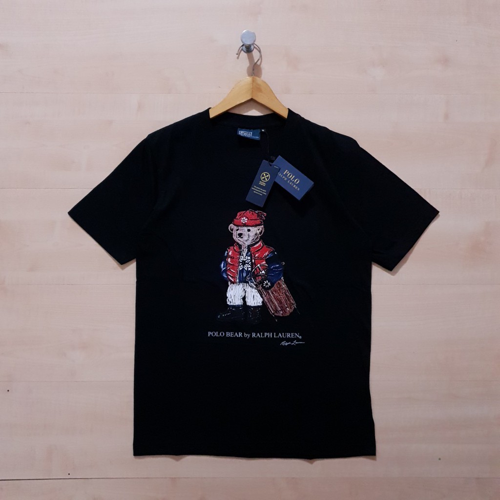 RALPH LAUREN Áo Thun POLO Bóng Chày Màu Đen SIZE Lớn XL XXL Thời Trang Cá Tính Cho Nam