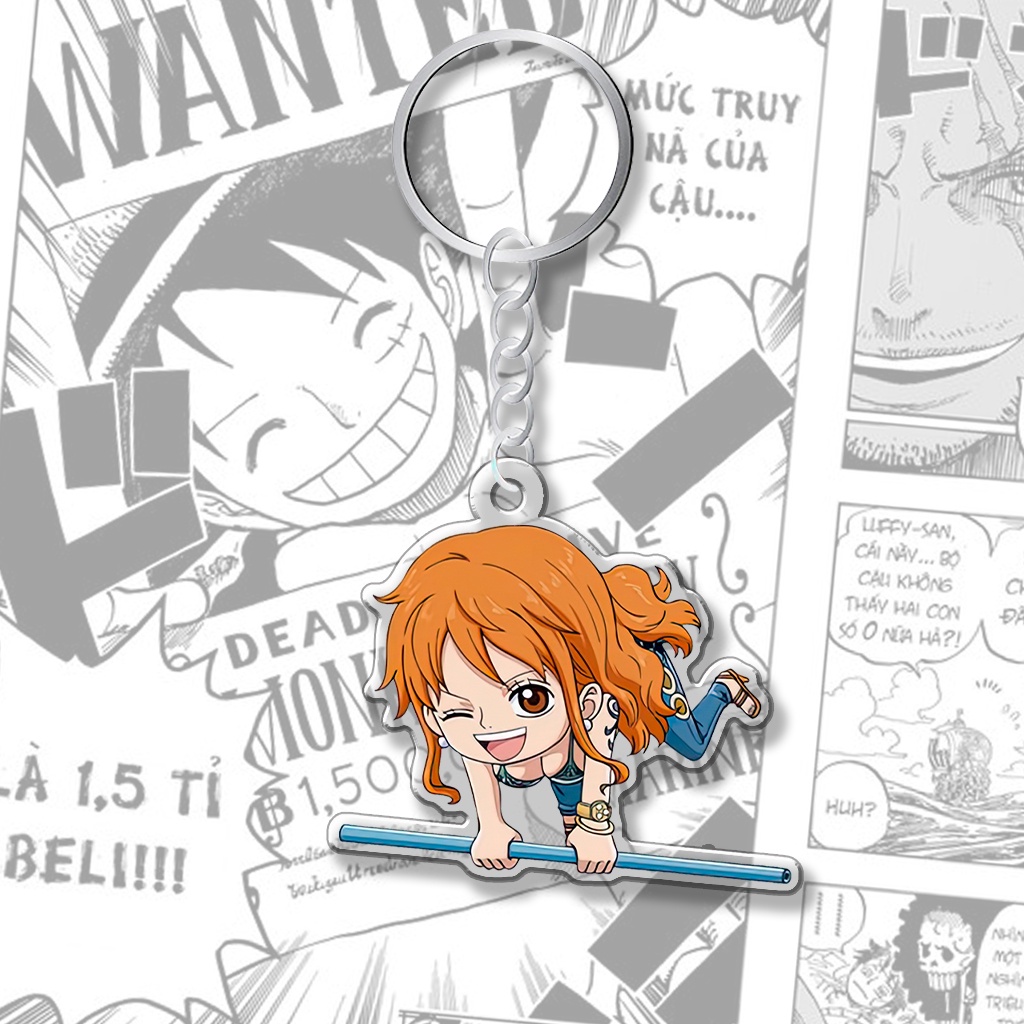 Móc khóa Thegioipuzzle One Piece Luffy Ace treo ngược anime manga phụ kiện trang trí túi xách ba lô