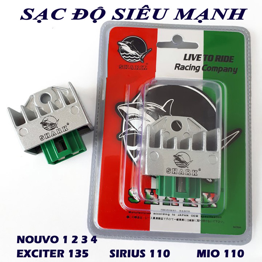 Sạc độ cho Exciter 135, Nouvo 1 2 3 4, Sirius 110 Mio 110 xăng cơ - Shark Malaysia