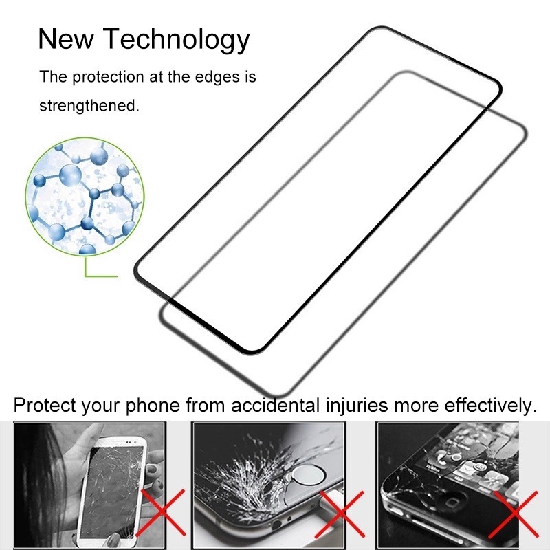 Kính Cường Lực Bảo Vệ Toàn Màn Hình Cho Vivo Y16 Y22S Y35 Y76 Y30 5G Y55 Y72 Y75 Y02S Y77 Y75 Y33S X70 X80 Pro