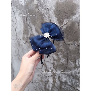 Cài tóc xanh navy size 13,5cm * 11cm cho bé gái ( ảnh thật )