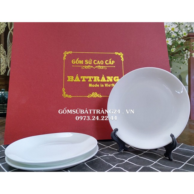 ĐĨA SỨ TRẮNG TRÒN ĐẸP DĨA SỨ HÌNH TRÒN BÁT TRÀNG ĐĨA ĂN TRẮNG CAO CẤP CỠ NHỎ VỪA TO GIÁ RẺ