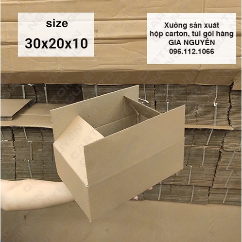 10 hộp carton 30x20x10, thùng giấy đóng gói hàng vận chuyển Gia Nguyễn