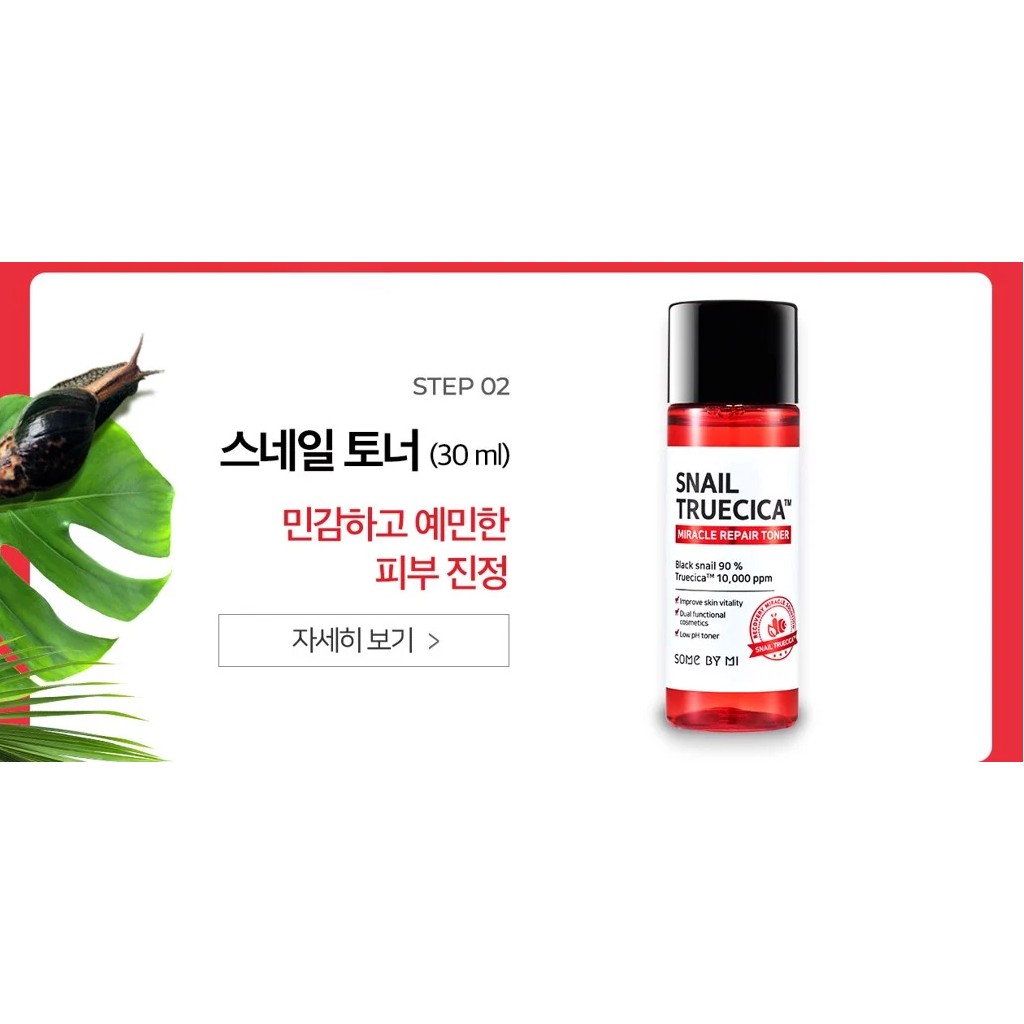 [Set 4 Items] Bộ Dưỡng Phục Hồi, Tái Tạo Da Chiết Xuất Ốc Sên Some By mi Snail Truecica Miracle Repair Starter Kit