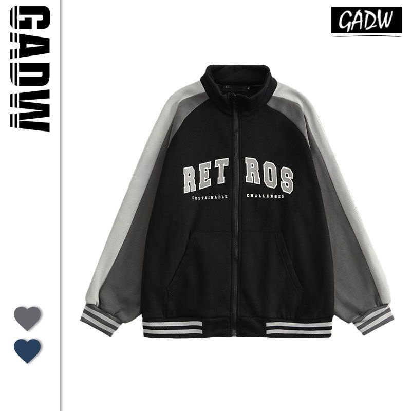 Áo Khoác Bóng Chày Dáng Rộng Phong Cách Hip Hop Mỹ Thời Trang Xuân Thu Cho Nam Và Nữ