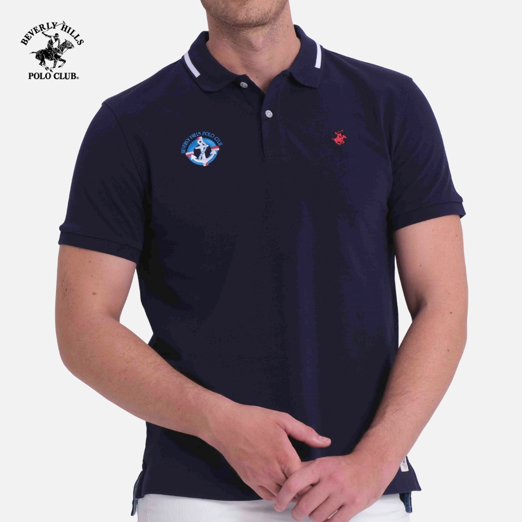 Beverly Hills Polo Club - Áo polo Ngắn tay Nam Regularfit Navy NV- BHPC PMSSS20TL093