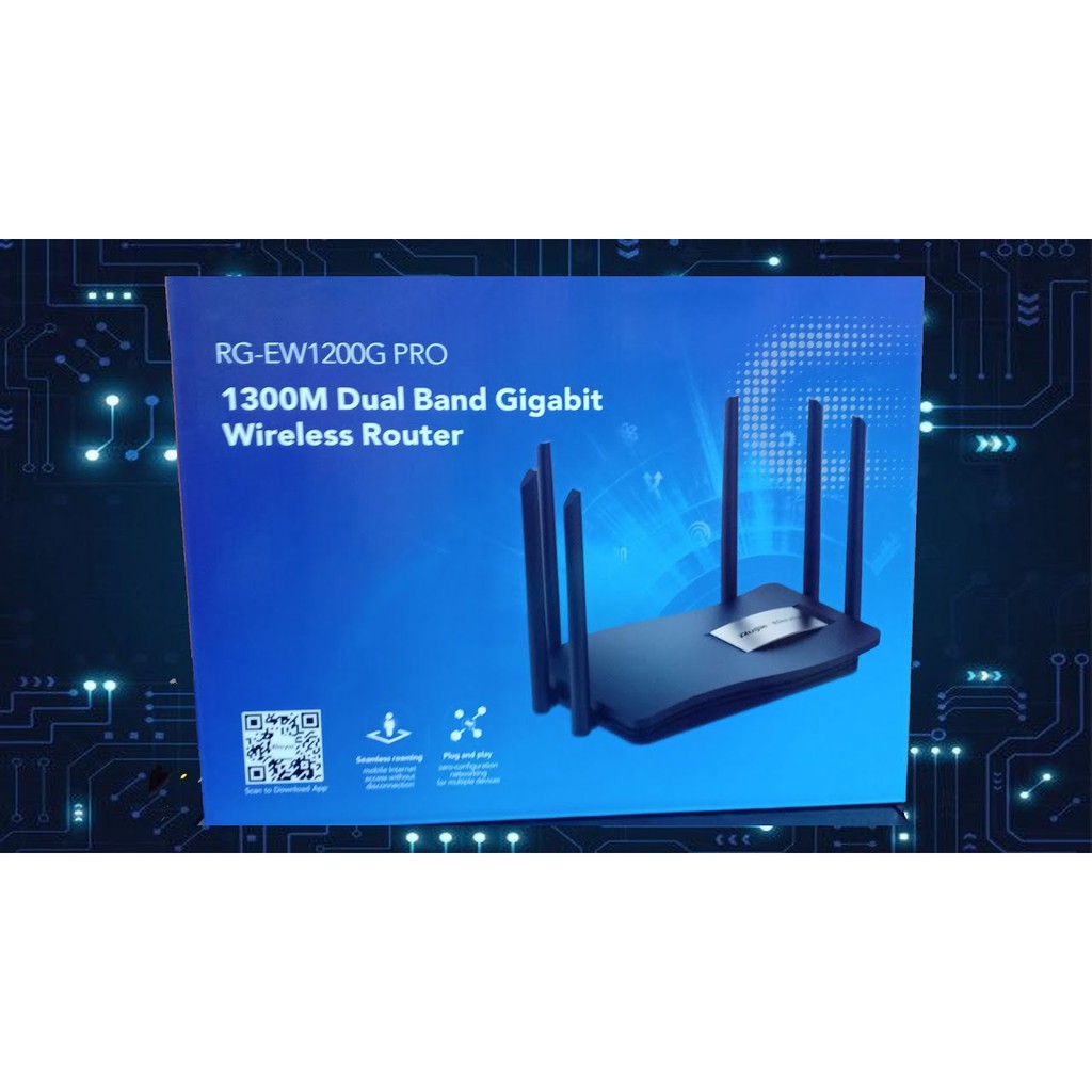 Bộ phát WiFi 6 Anten ( Râu ) Mesh Ruijie Reyee RG - EW1200 &amp; EW1200G PRO Gia đình văn phòng AC1200 2 băng tần 36TH