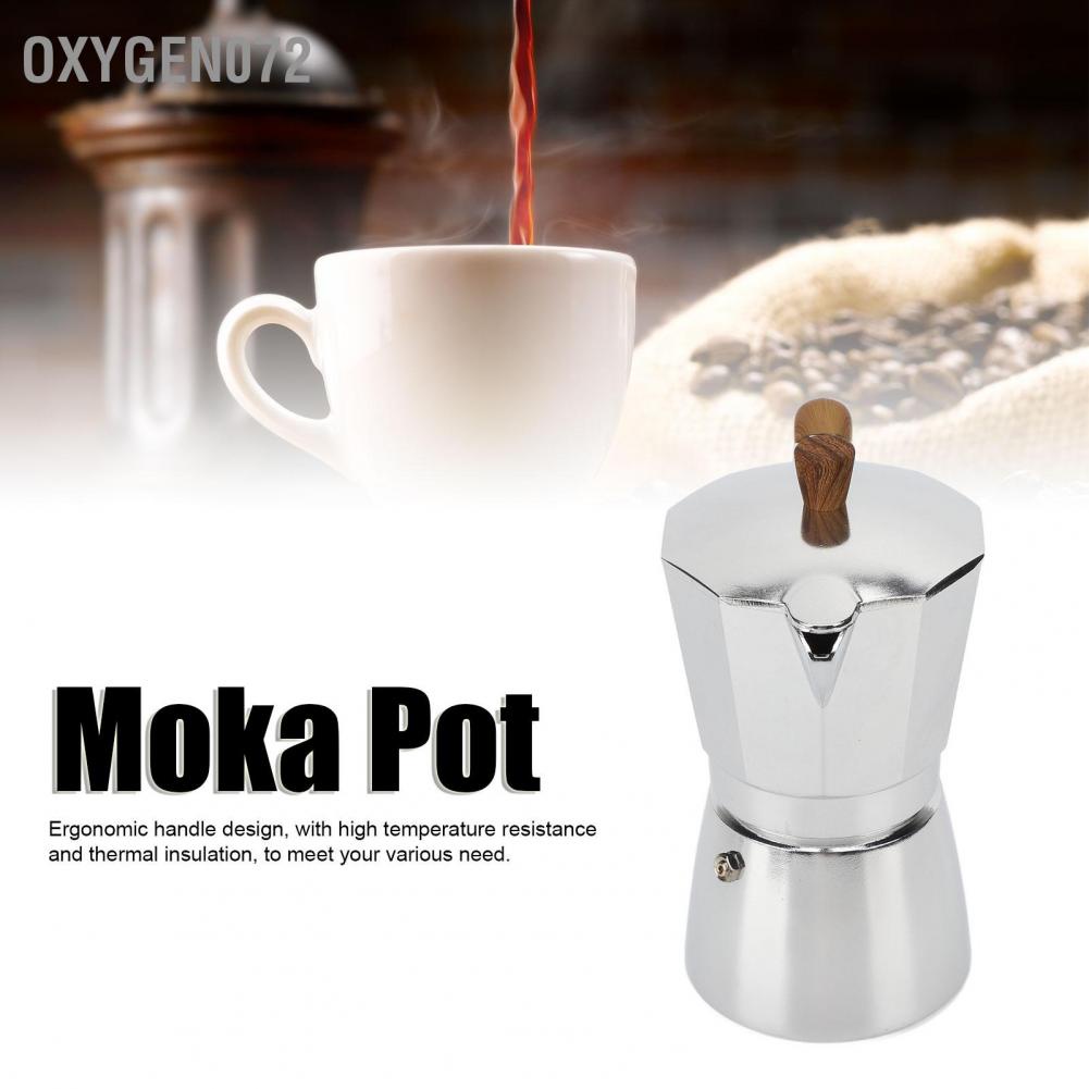Oxygen072 Aluminum Moka Pot Stovetop Coffee Maker Heat Resistant Kitchen for Household