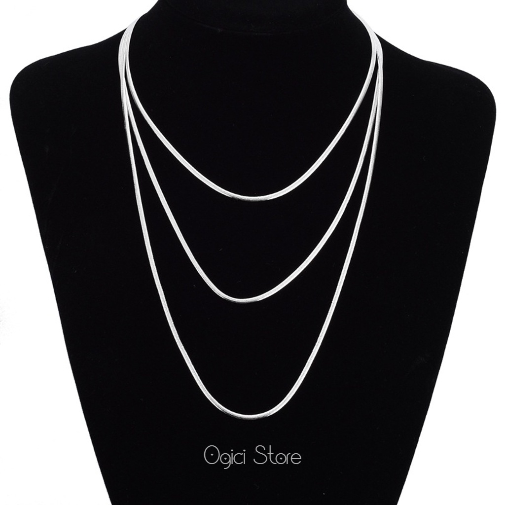 Dây chuyền nam nữ thép không gỉ thời trang, Vòng cổ dây lụa xu hướng đơn giản phong cách sang trong thanh lịch, Unisex