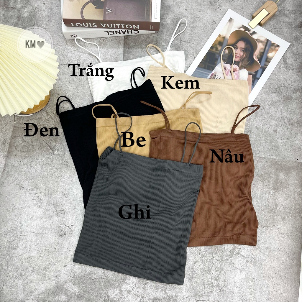 Áo len tăm 2 dây có đệm, thích hợp thời tiết se lạnh, bảng màu mới phối đồ kiểu nào cũng chất