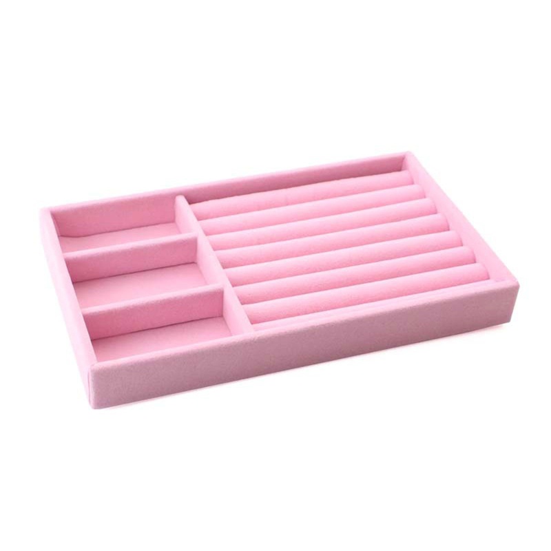Khay Đựng Trang Sức Bằng Nhung Màu Hồng Xinh Xắn
