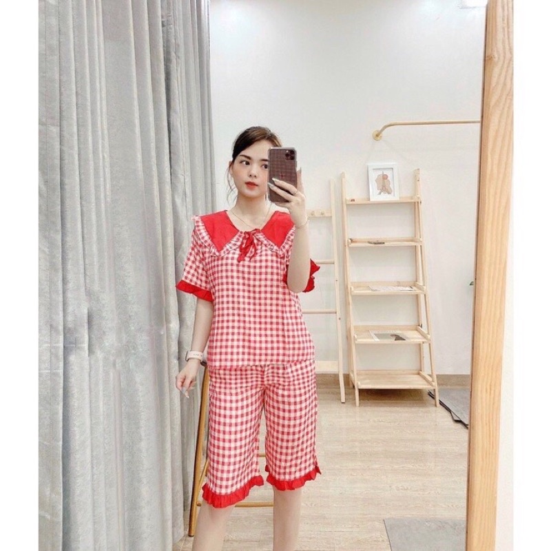 Bộ lửng kẻ caro phối bèo (43-60kg)