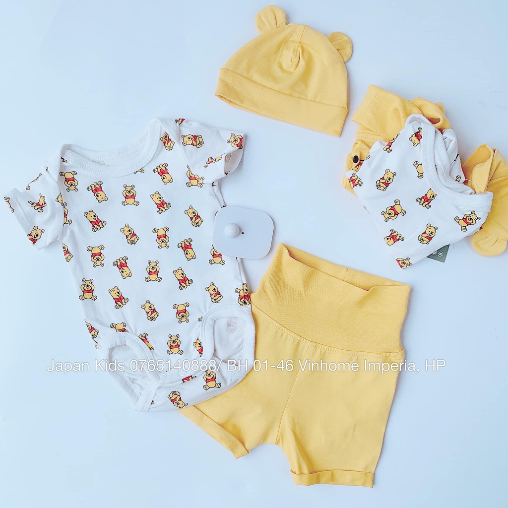 Set 3 chi tiết ngắn tay gấu pooh_hàng chính hãng authentic