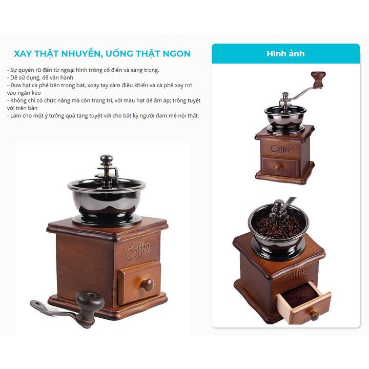 Dụng Cụ Xay Cà Phê Cổ Điển Classic Woodcraft - Home and Garden