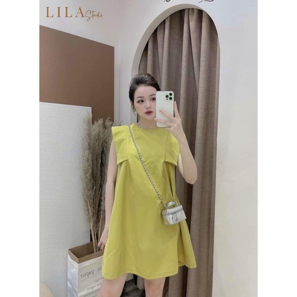 Đầm Suông - Váy Suông D01 Chất Đũi Xước Cổ Cách Điệu From Rộng
