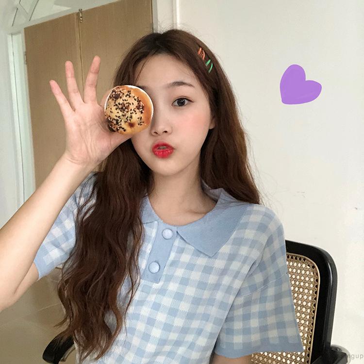 Áo Sơ Mi Ca Rô Ngắn Tay Thời Trang Dành Cho Nữ