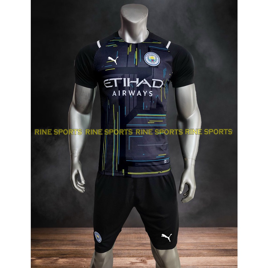 Bộ áo bóng đá Mancity đen hàng việt nam cao cấp mùa giải 2021-2022