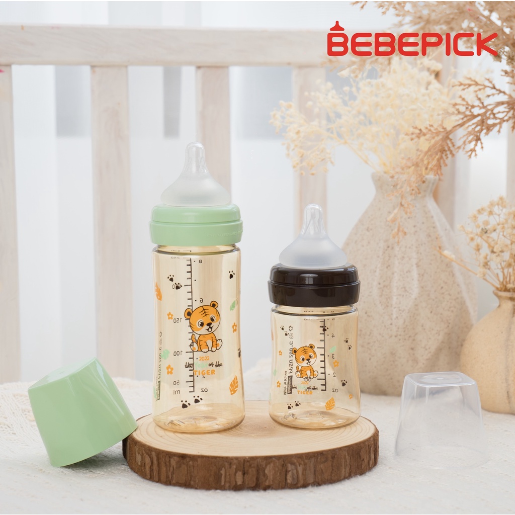 Bình Bebepick Hổ cổ NÂU - bản Tiger limited size 150ml - 250ml