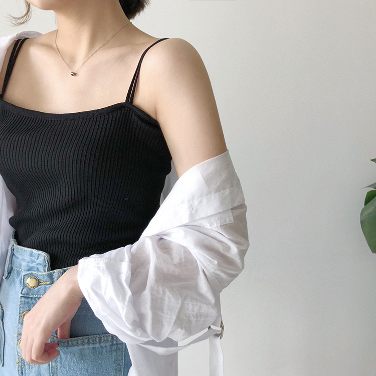 Áo Len Hai Dây Dáng Ôm Thời Trang Mùa Hè Hàn Quốc | BigBuy360 - bigbuy360.vn