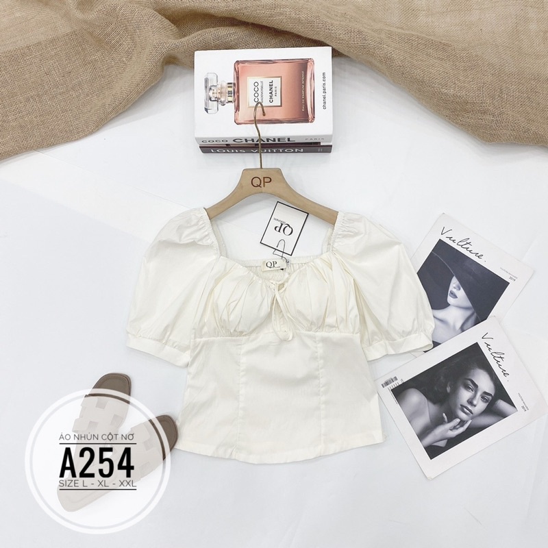 Bigsize Áo nhún cột nơ A254