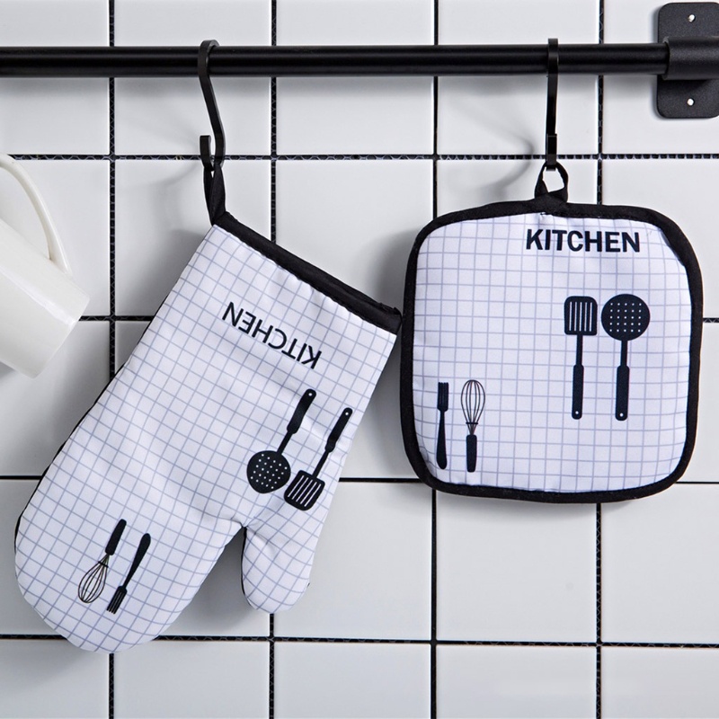Set 2 Găng Tay Cotton Cách Nhiệt Chống Trượt Dùng Cho Lò Vi Sóng