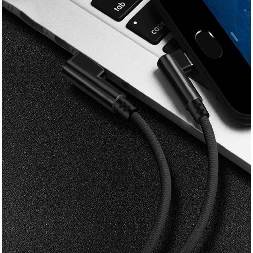 Cáp sạc thiết kế góc 90 độ hỗ trợ sạc nhanh 3A dành cho IPhone / Micro USB / Type-C USB tiện dụng