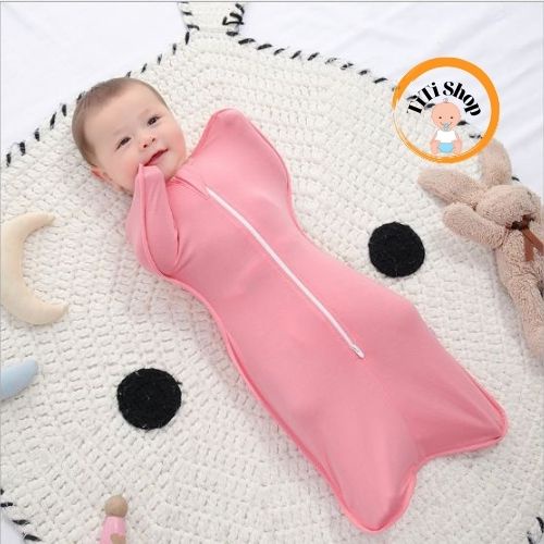 Nhộng chũn cho bé sơ sinh chất vải thun Cao Cấp có khóa kéo 2 chiều, quấn chũn sợi tre giúp bé ngủ ngon giấc