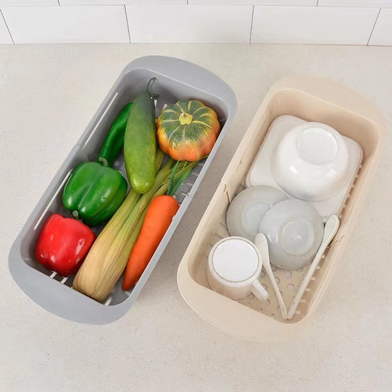 Rổ Rửa Rau Củ Quả Gác Bồn Rửa Chén Gấp Gọn Đa Năng Tiện Lợi Dễ Sử Dụng