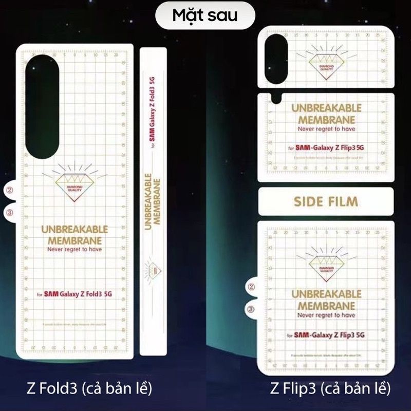 Miếng Dán PPF Trong Suốt Cho Samsung Galaxy Z FOLD3 - Mặt Trước Và Sau - Phục Hồi Trầy Xước