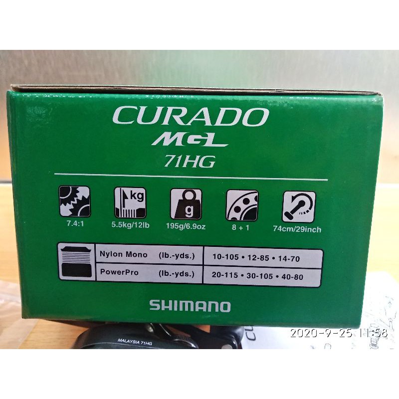 Máy Câu Cá Shimano 2020 Curado MGL 71HG - 71XG - Máy Ngang