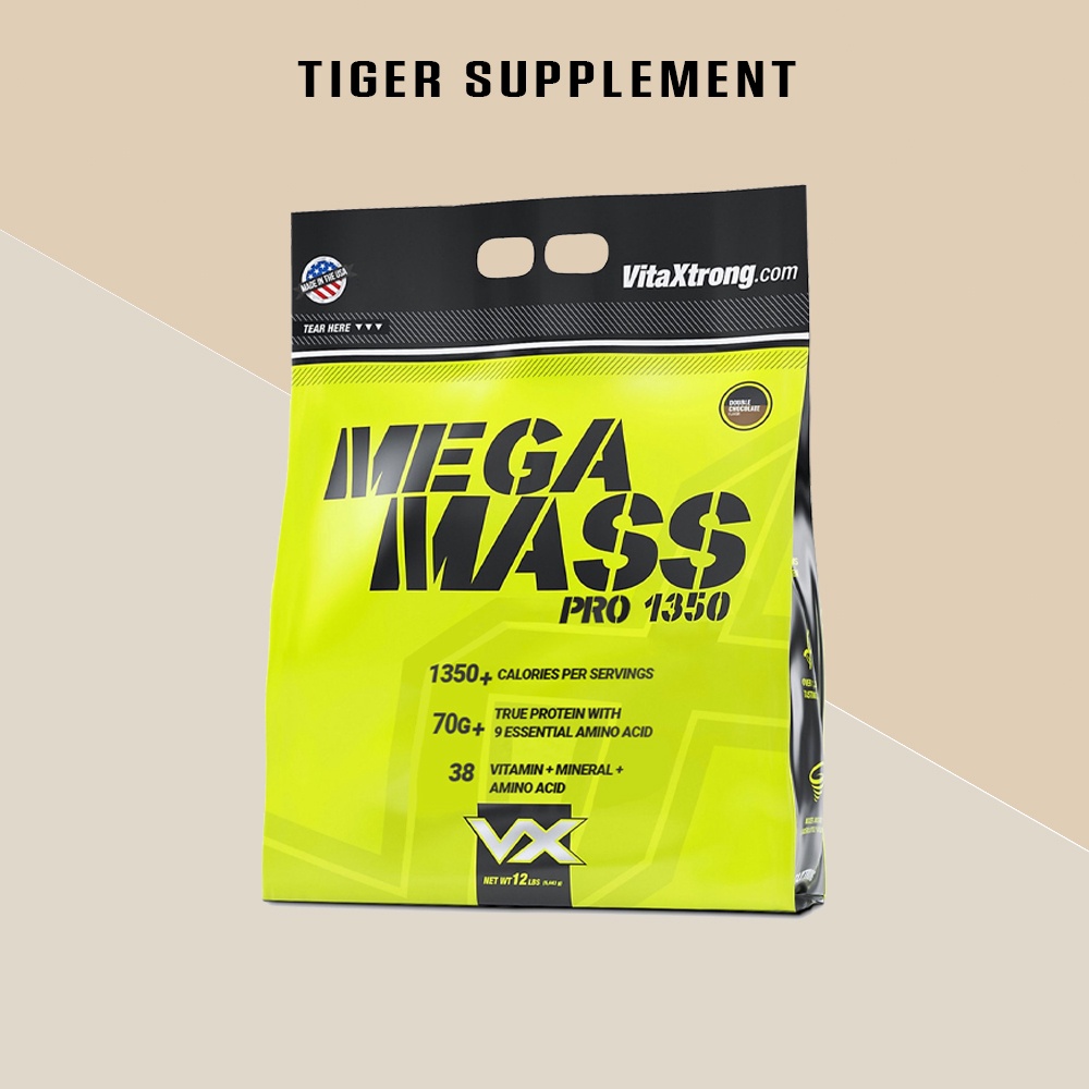 MEGA MASS PRO 1350 VITAXTRONG (12LBS) - SỮA TĂNG CÂN NHANH CALO CAO CHẤT LƯỢNG VỊ NGON