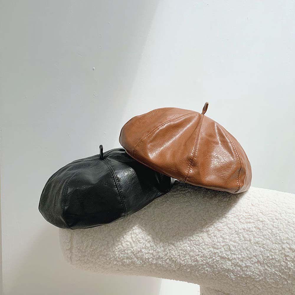 Mũ Nồi Da PU Lấp Lánh Thời Trang Thu Đông Cho Nữ