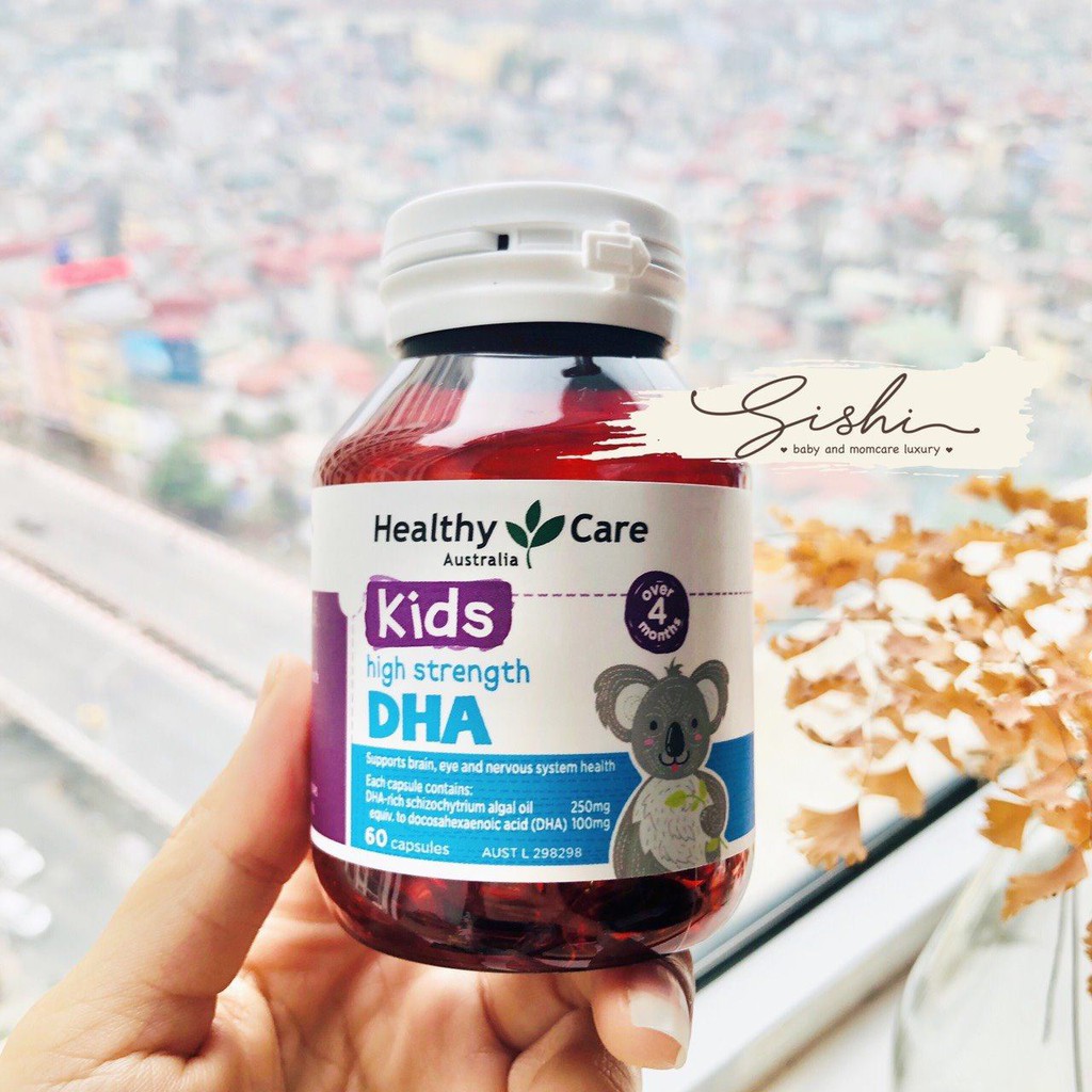 DHA vị chanh thơm ngon Healthy Care Úc (60 viên) cho bé từ 4M+ [sishibaby]