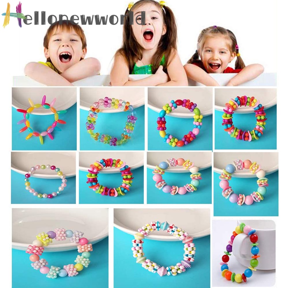 Bộ hạt làm trang sức vòng tay/Vòng cổ 24 loại DIY cho bé gái