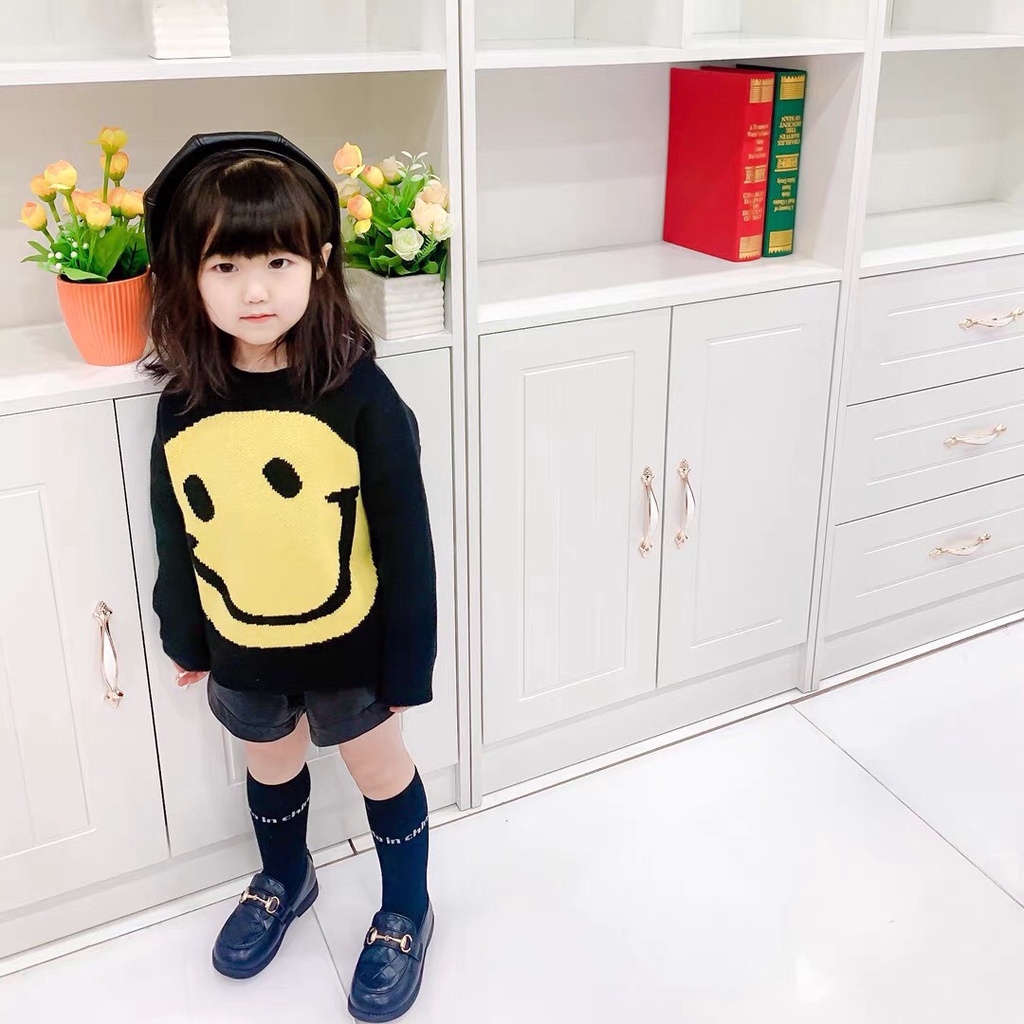 Giày lười cho bé trai &amp; bé gái chất da PU mềm phối quai xích siêu chất phong cách Hàn Quốc