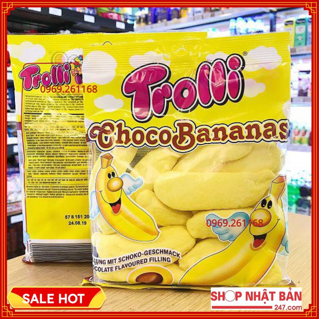 Kẹo Marshmallow Trolli vị Choco Banana gói 150gr