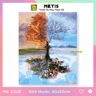 Tranh tô màu số hoá METIS Tranh phong cảnh Cây Đơn Côi C028