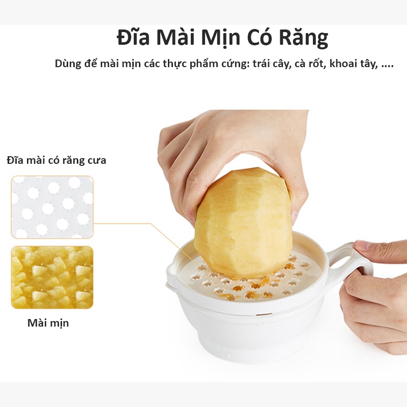 Bộ Chế Biến Thức Ăn Tập Ăn Dặm Kiểu Nhật Cho Bé Gồm 7 Món Vắt Cam, Bào, Nghiền, Lọc Thức Ăn