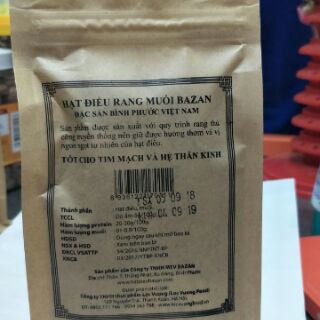 Hạt điều rang muối BaZan 200g