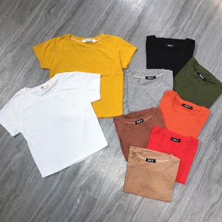 Áo crotop CỘC TAY cổ tròn ( Ảnh thật)