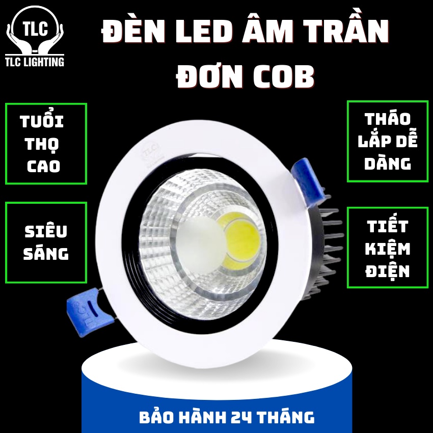 Đèn tlc, Đèn led âm trần đôi - Đèn LED Âm Trần COB TLC Lighting Siêu Sáng, Siêu Tiết Kiệm