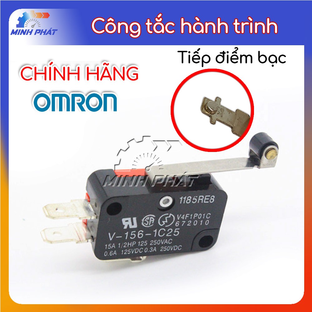 Công tắc hành trình OMRON chính hãng 156-1C25 tay dài có bánh xe