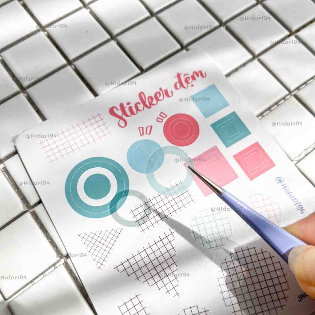 Sticker Đệm Ring Tròn / Vuông / Caro Hình Học | Hidari