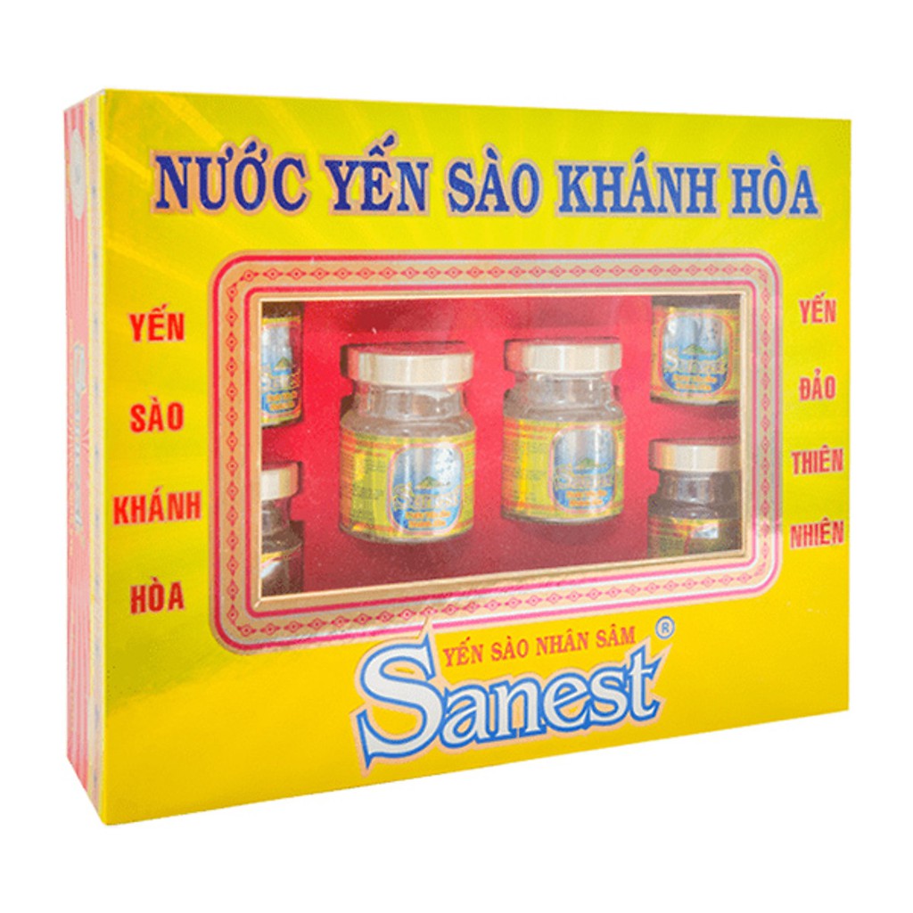 COMBO 2 HỘP Nước yến sanest với nhân sâm hộp 6 hũ 70ml-PP Sâm Yến