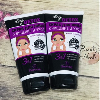 Tẩy tế bào chết than hoạt tính dành cho da dể nổi mụn Deep Detox Floresan của Nga