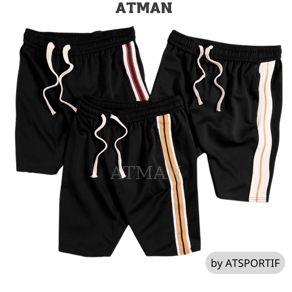 Quần Short Đùi Nam Nữ ATMAN Chất Liệu Nỉ Chất Mát Mẻ, Trẻ Trung mẫu viền màu