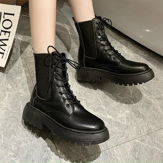 Bốt nữ chiến binh cao cổ kiểu dáng hot trend dễ phối đồ cho học sinh