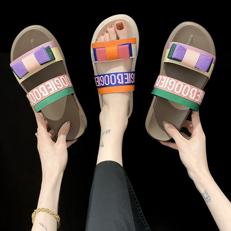 Dép sandal IELGY đế dày đính nơ thời trang đi biển cho nữ