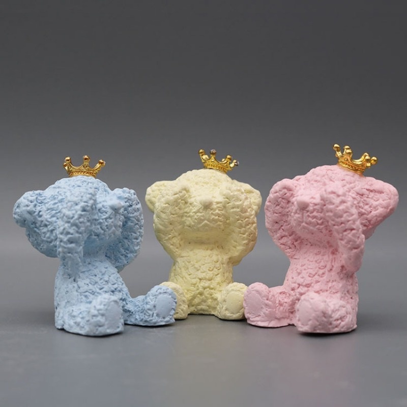 1 Phụ Kiện Trang Trí Bánh Kem Hình Gấu / Vương Miện Dễ Thương Lãng Mạn