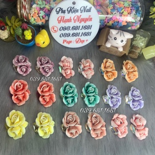 [NEW] Hoa bột nổi 3D trang trí móng: Hoa hồng kép